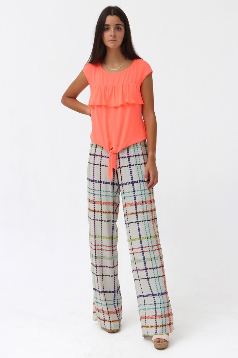oky coky PANTALÓN PALAZZO-ESTAMPADO MULTICOLOR