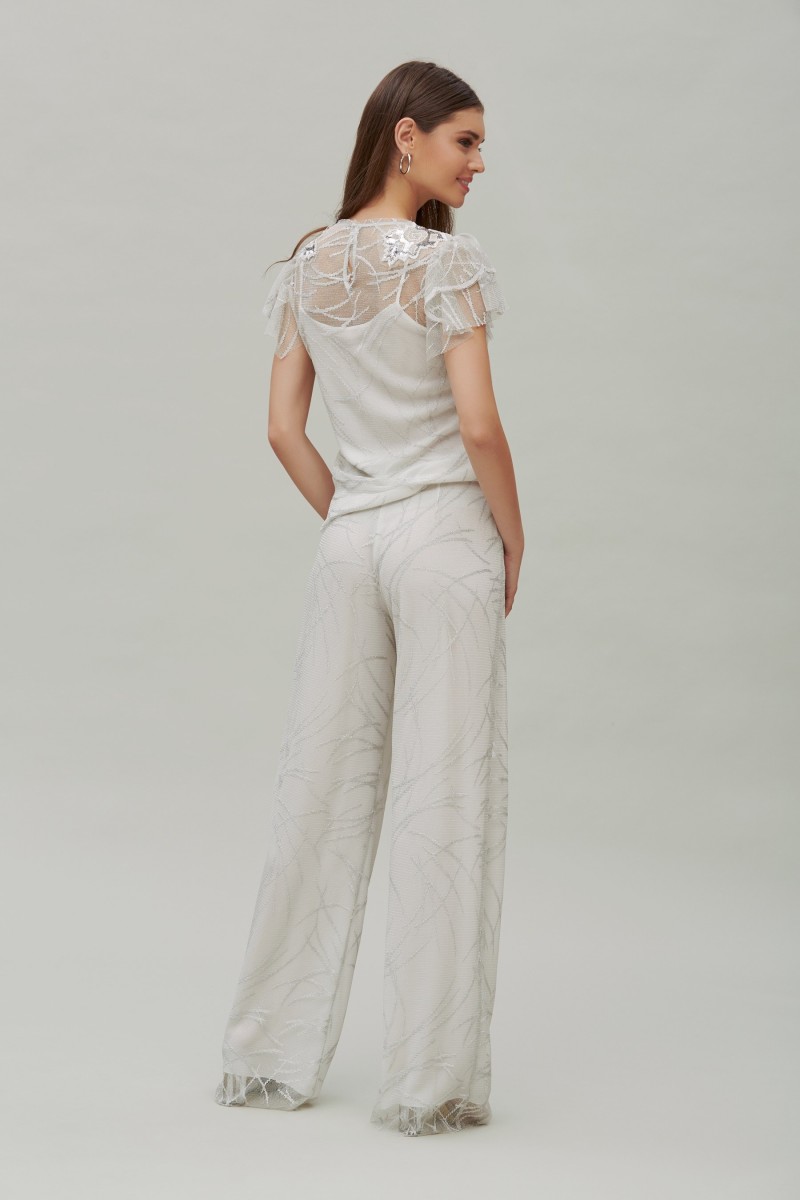 Oky Coky PANTALÓN PALAZZO TUL LUREX