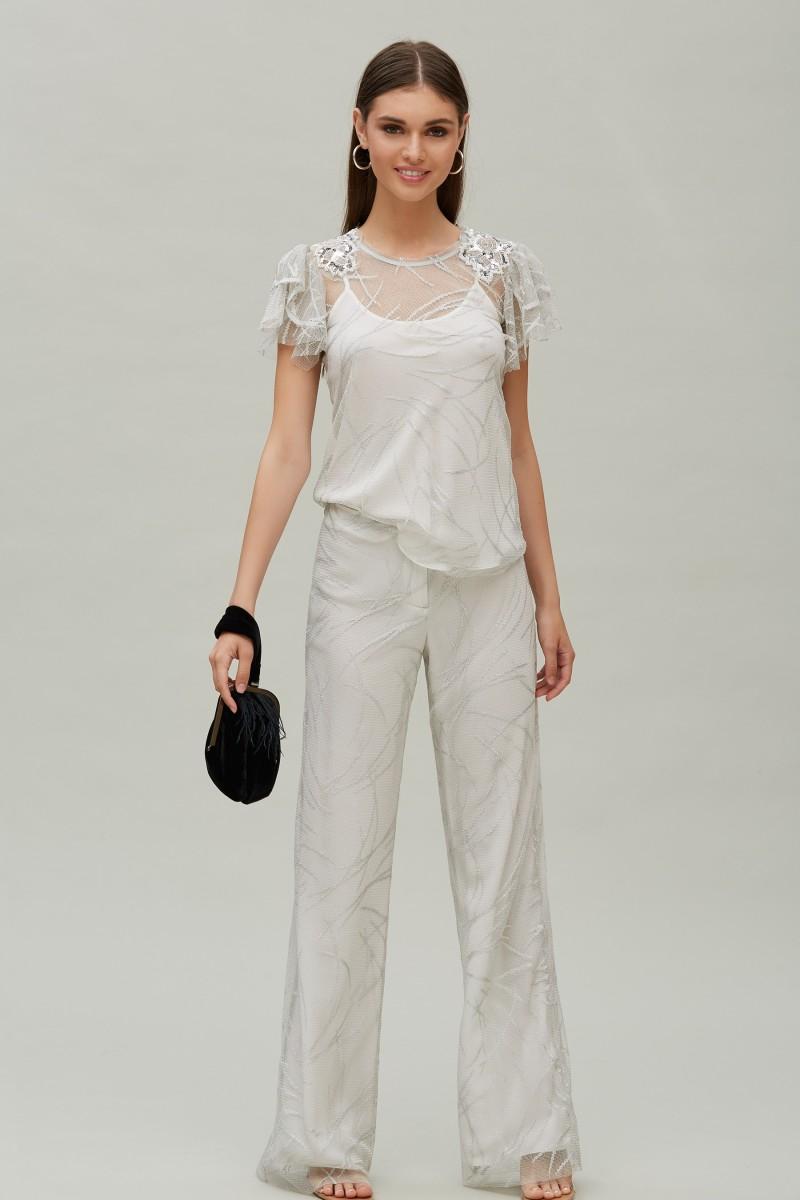 oky coky PANTALÓN PALAZZO TUL LUREX