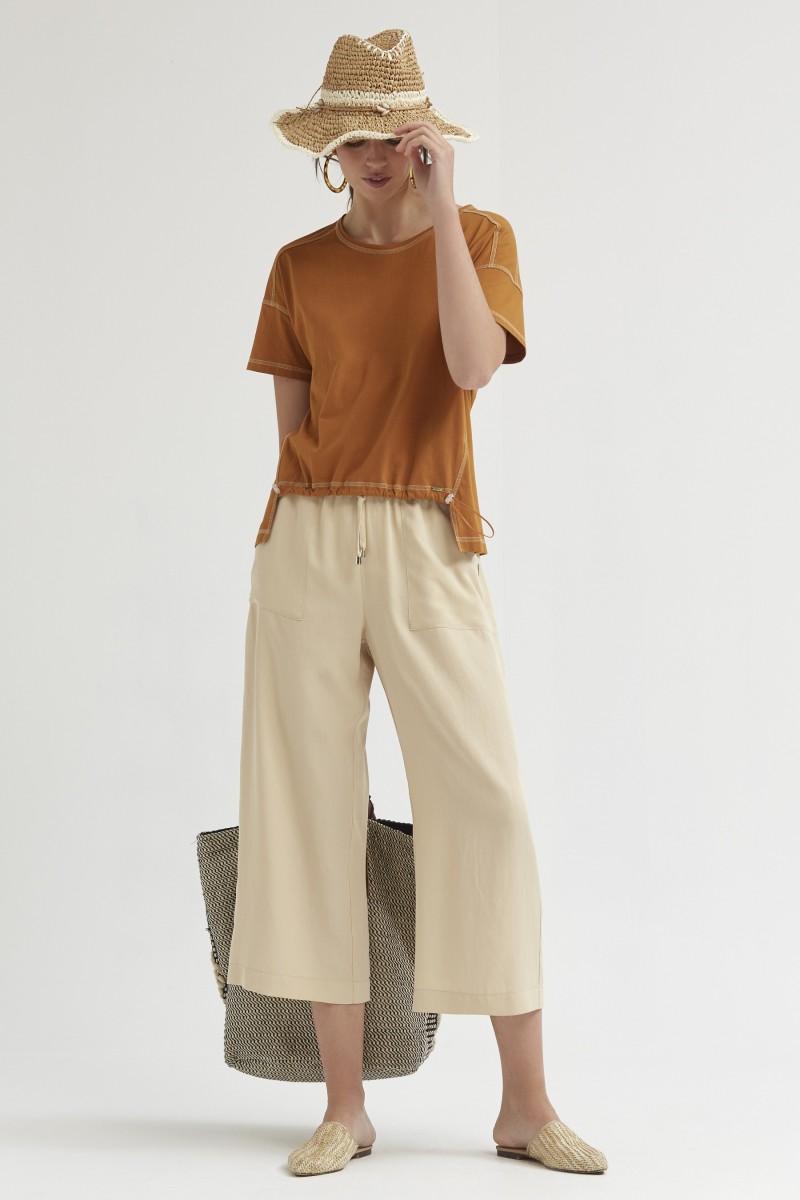 Oky Coky PANTALÓN PAPERBAG SARGA DE LYOCEL