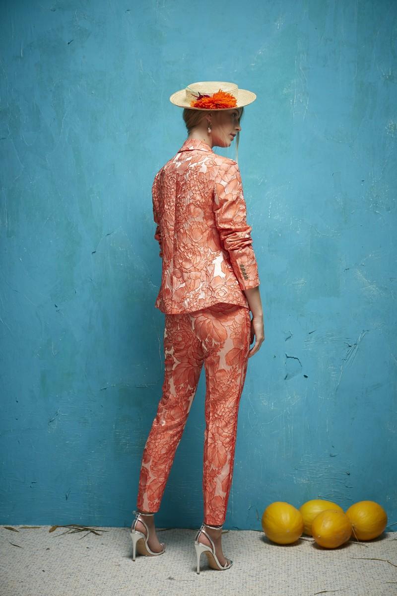 Oky Coky PANTALÓN QUESO JACQUARD FLORES