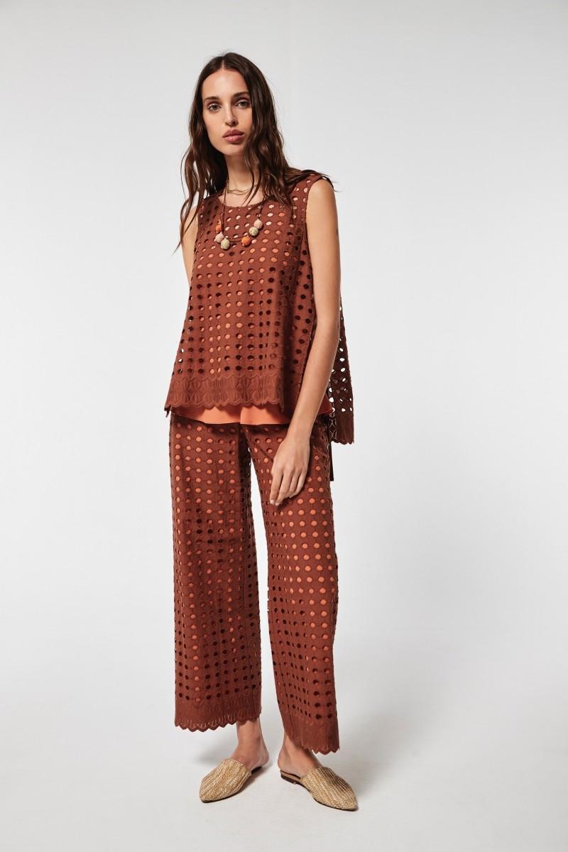 Oky Coky PANTALÓN SINKA VOILE BORDADO