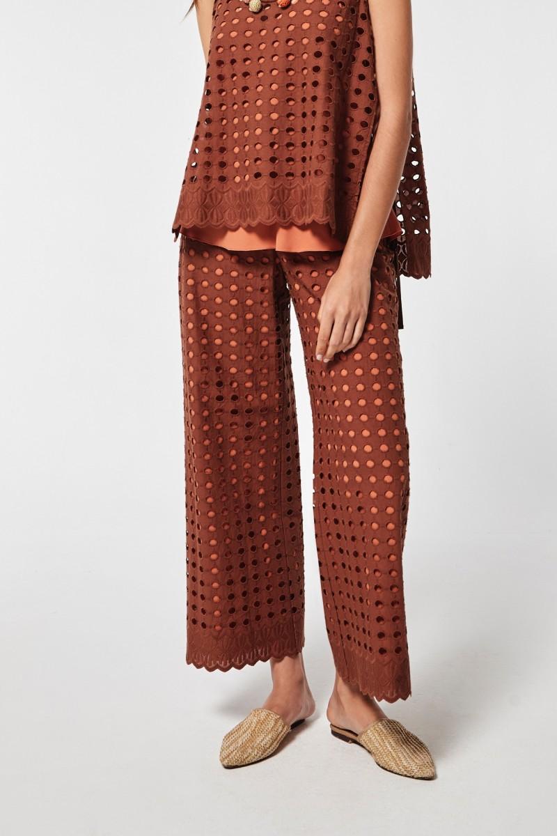 oky coky PANTALÓN SINKA VOILE BORDADO