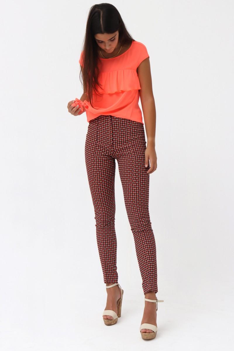 oky coky PANTALÓN SLIM JACQUARD ELÁSTICO