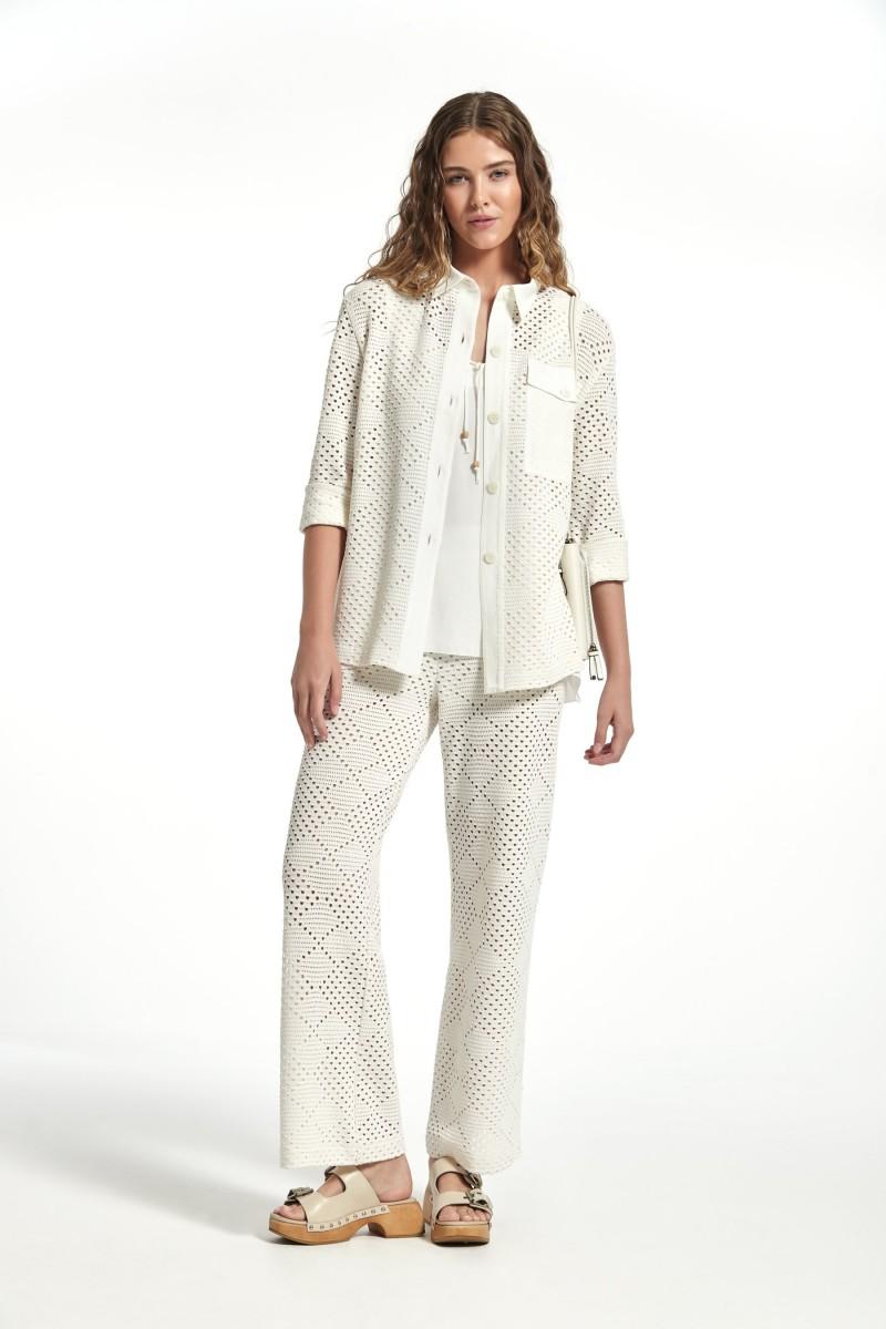 Oky Coky SOBRECAMISA BIBER PUNTO EFECTO CROCHET