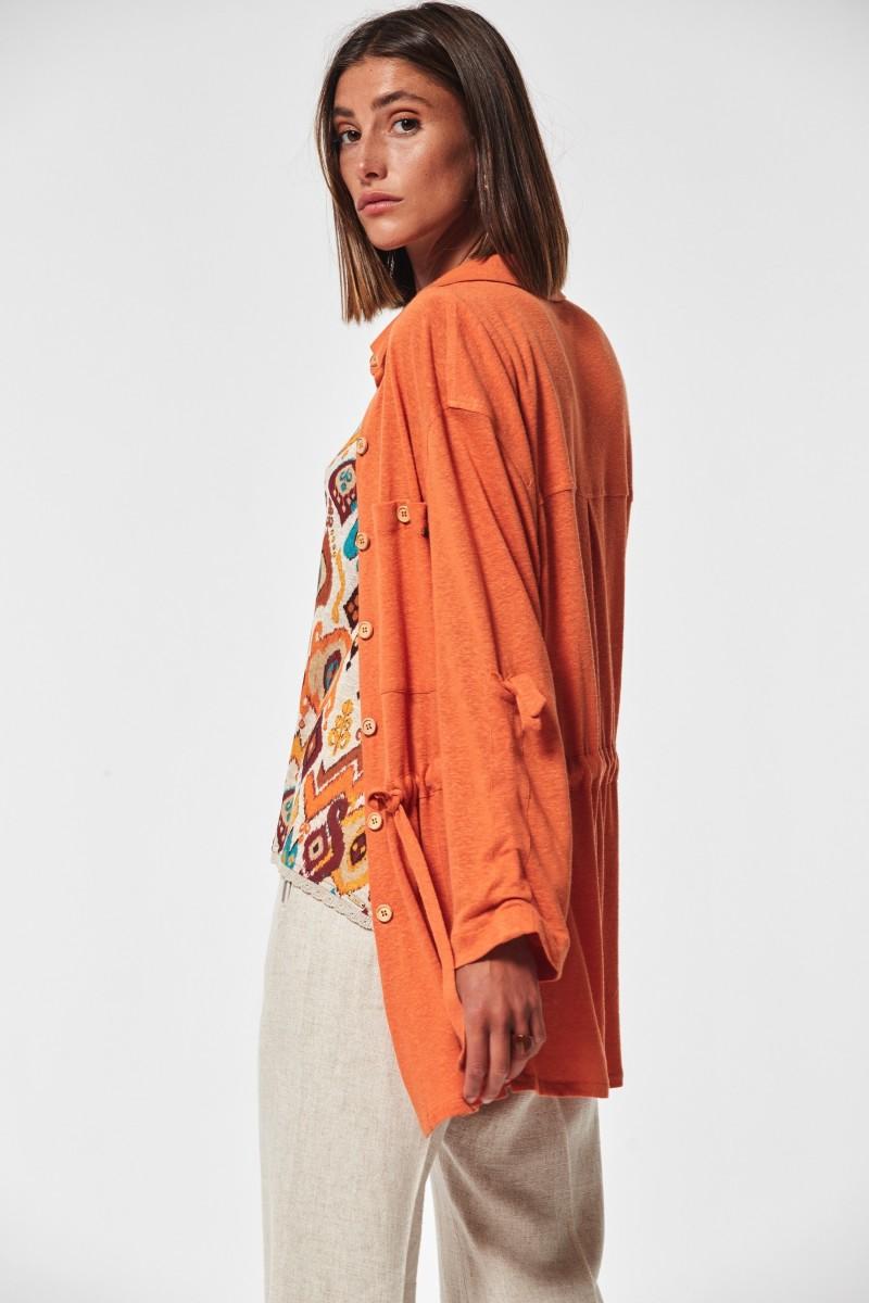 Oky Coky SOBRECAMISA SULLO PUNTO LINO RUSTICO