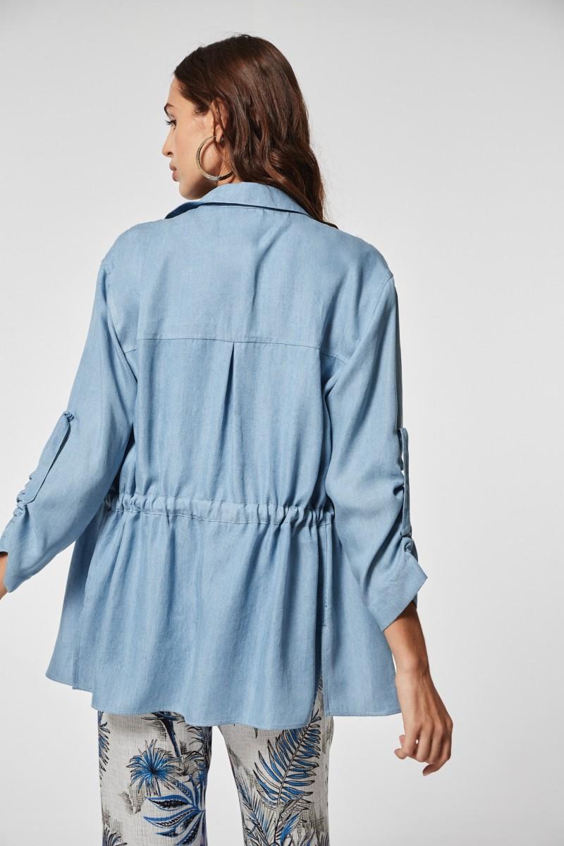 Oky Coky SOBRECAMISA SULLO TENCEL JEANS