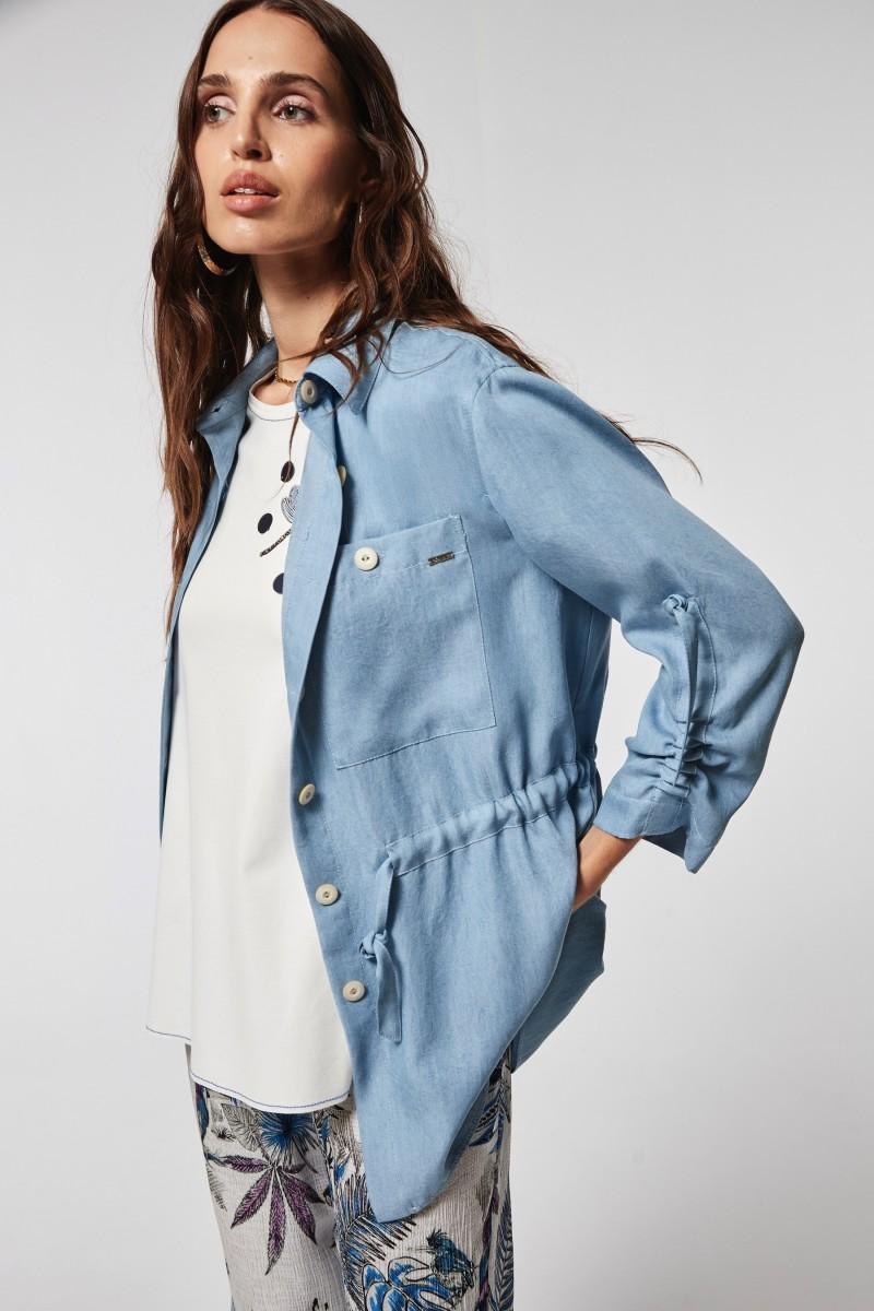 Oky Coky SOBRECAMISA SULLO TENCEL JEANS