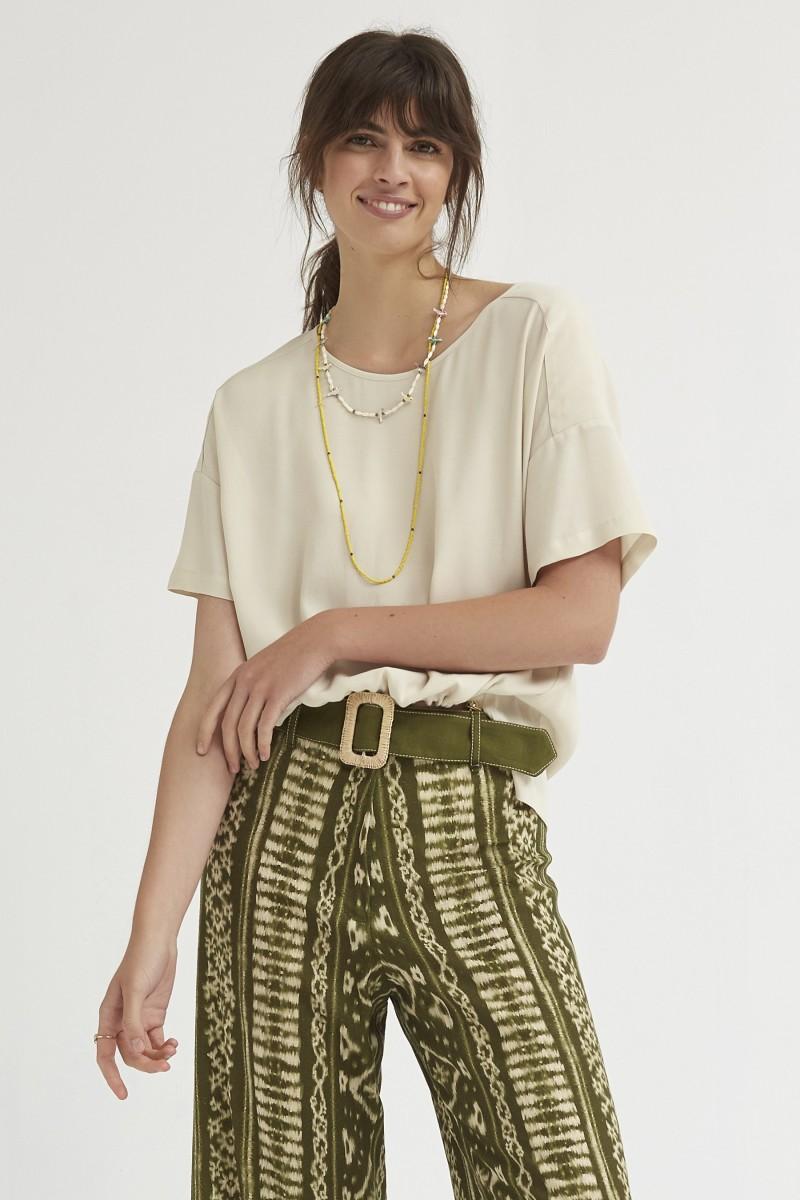 Oky Coky TOP ASIMÉTRICO CREPÉ MARROCAIN