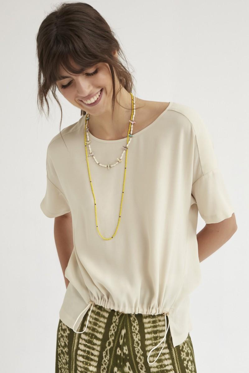 oky coky TOP ASIMÉTRICO CREPÉ MARROCAIN