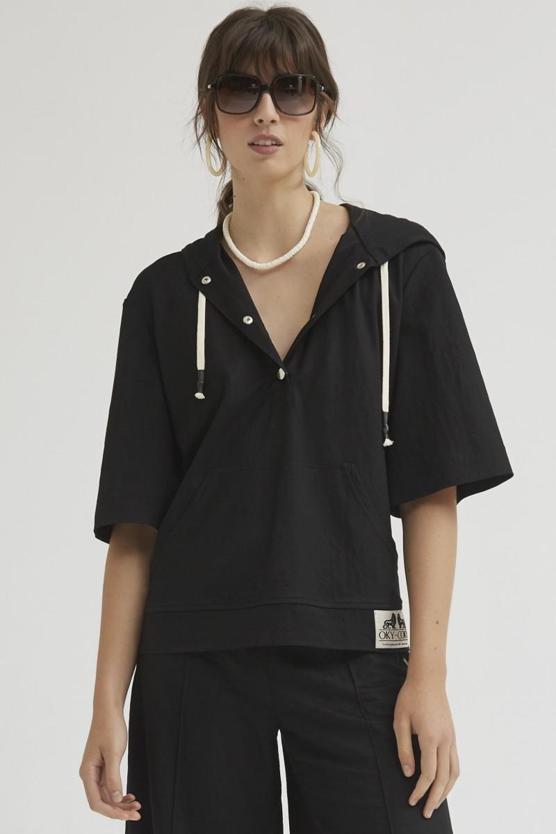 oky coky TOP BOLSILLO CANGURO PUNTO GRANITO