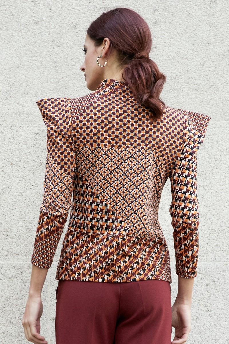 Oky Coky TOP CUELLO CHIMENEA-PUNTO ROMA ESTAMPADO