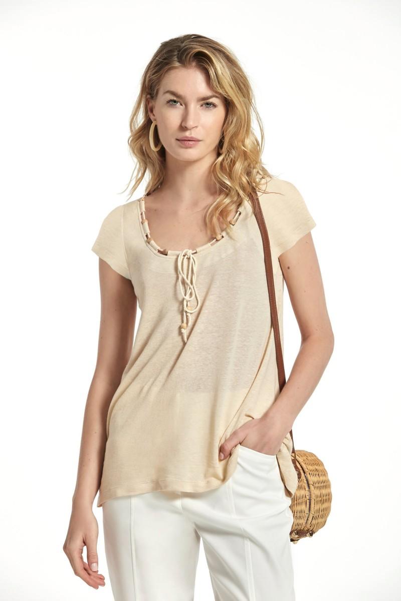 oky coky TOP DORITA7 PUNTO DE LINO RUSTICO