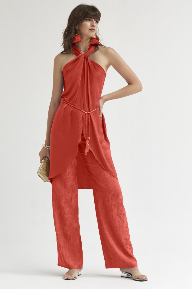 Oky Coky TOP ESCOTE CRUZADO SATÉN LAVADO