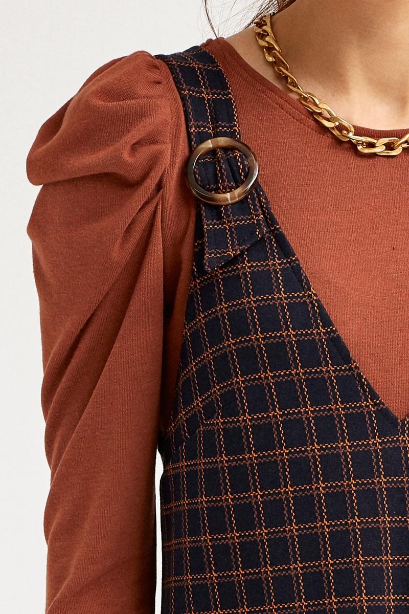 Oky Coky TOP MANGA FRUNCIDA PUNTO