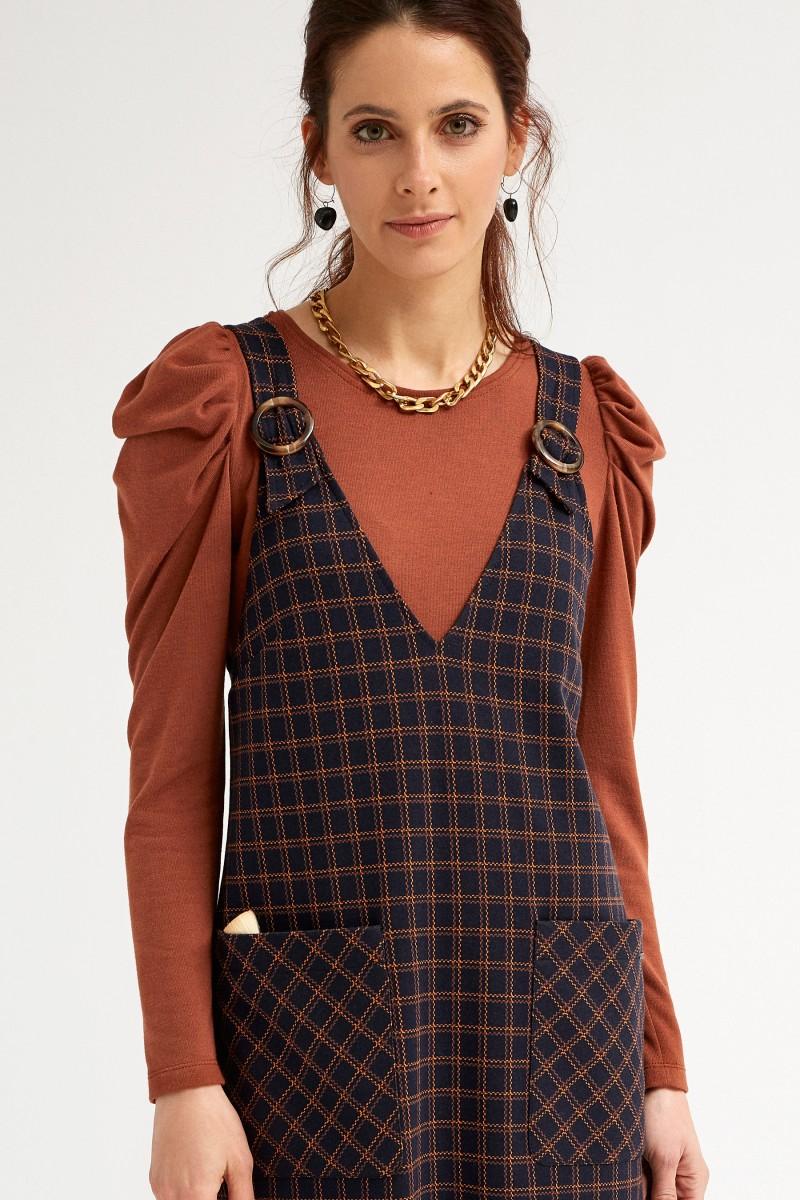 oky coky TOP MANGA FRUNCIDA PUNTO