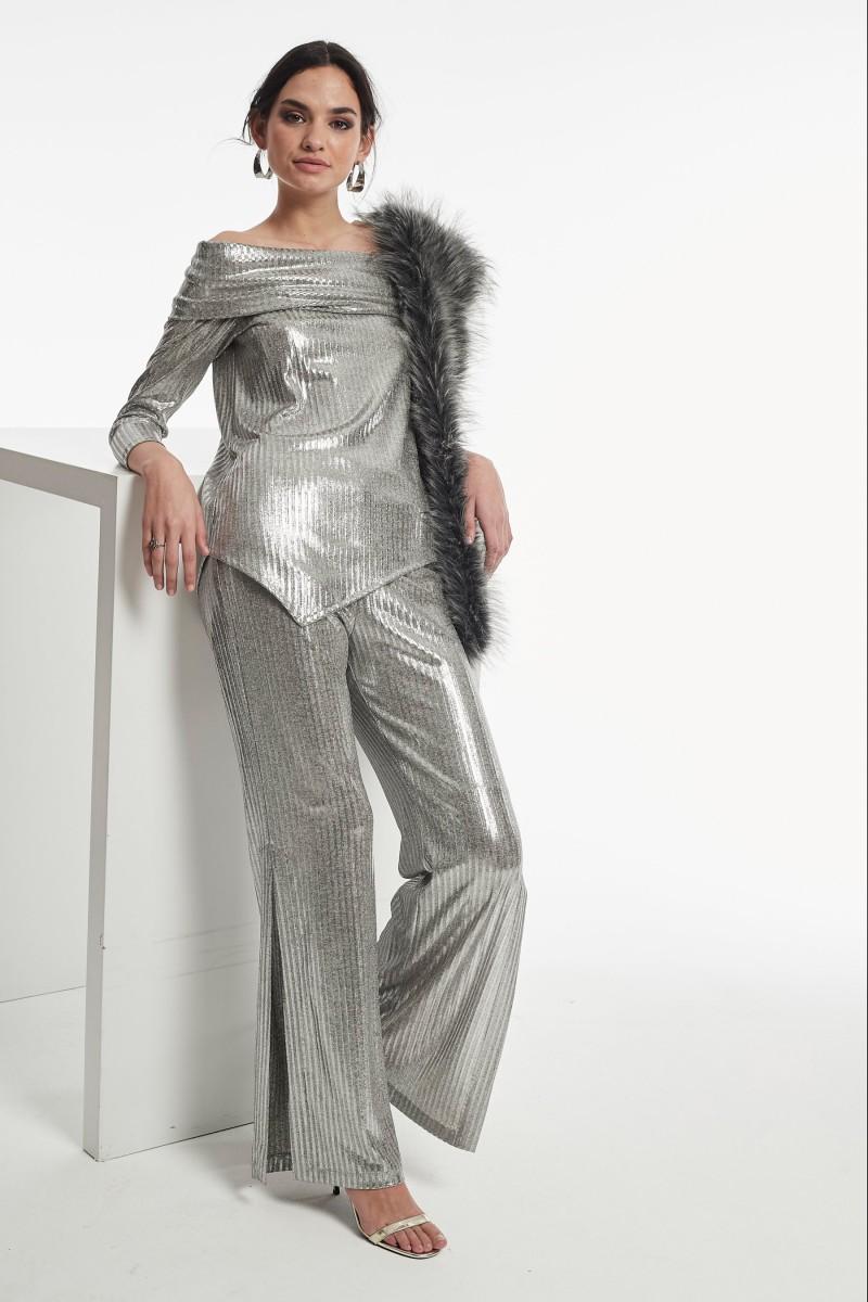 Oky Coky TOP PERLA PUNTO CANALÉ LAMINADO BRILLO