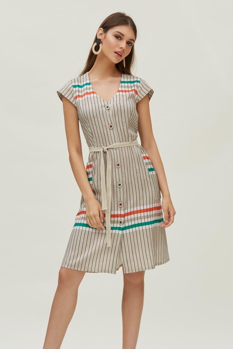 oky coky VESTIDO ABOTONADO RAYAS