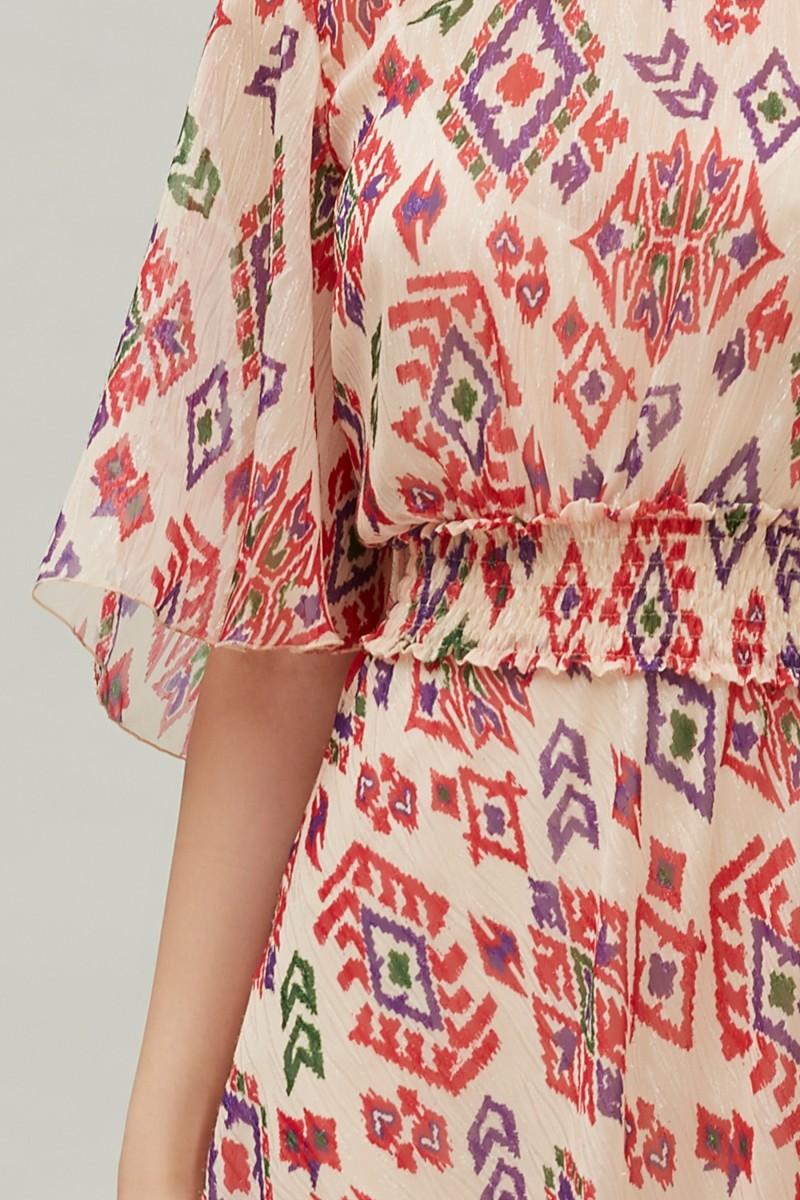 Oky Coky VESTIDO ASIMÉTRICO FIL COUPE ESTAMPADO