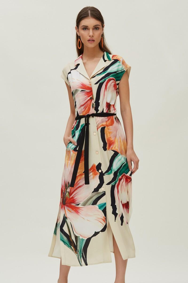 Oky Coky VESTIDO CAMISERO ESTAMPADO POSICIONAL