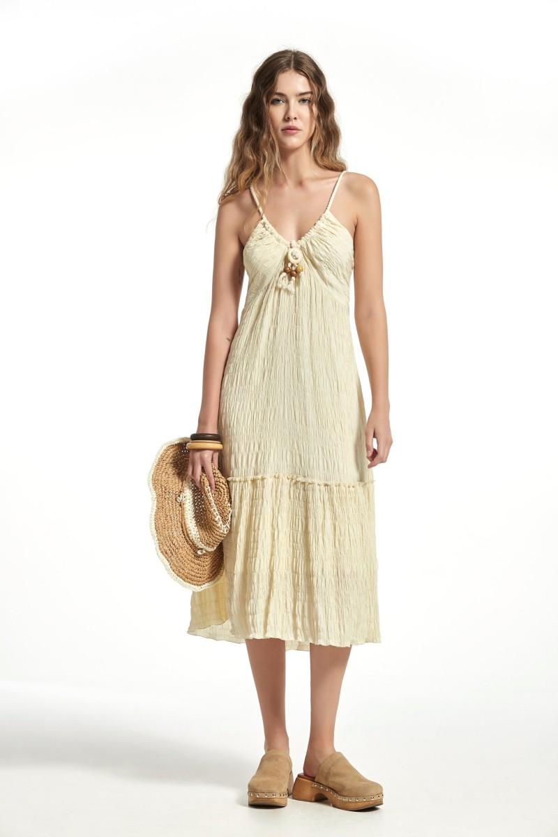 oky coky VESTIDO COLOMBA VOILE CON LINEAS DE GOMAS