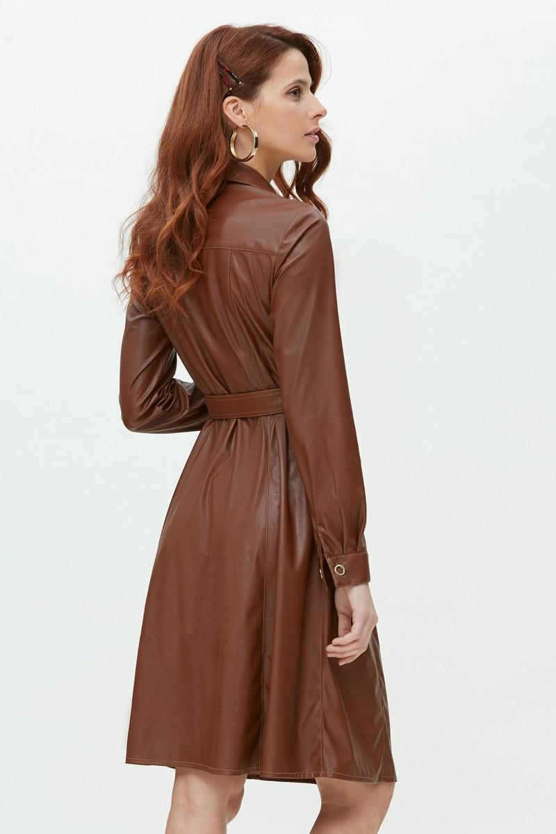 Oky Coky VESTIDO CORTES DELANTERO EN PIEL VEGANA