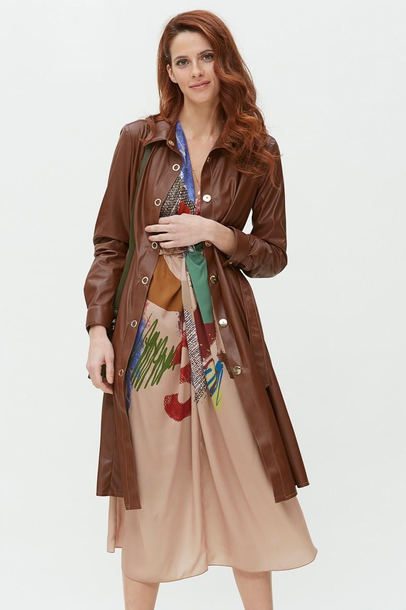 Oky Coky VESTIDO CORTES DELANTERO EN PIEL VEGANA