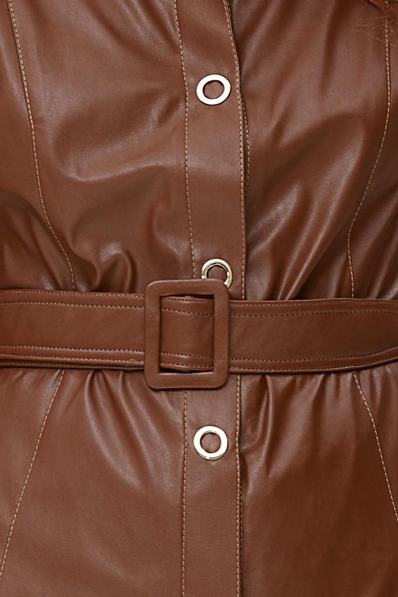 Oky Coky VESTIDO CORTES DELANTERO EN PIEL VEGANA