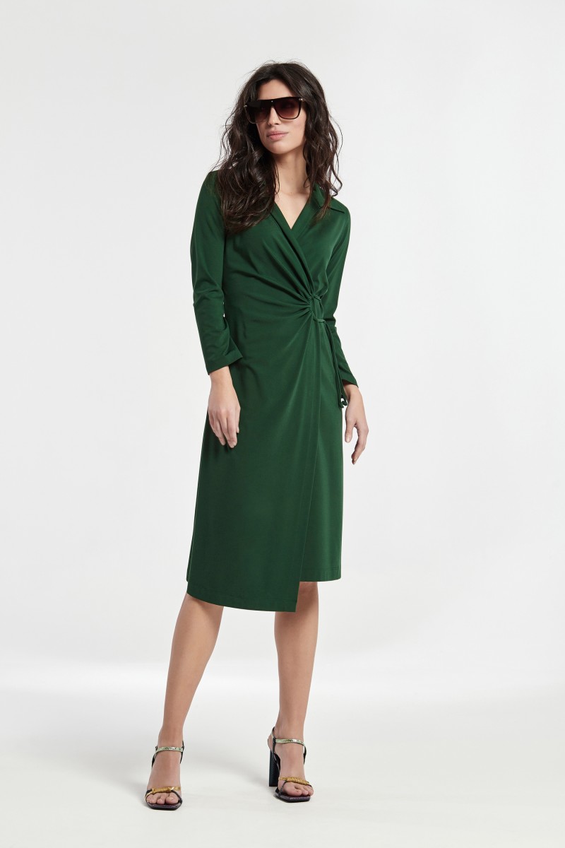 oky coky VESTIDO CRUZADO CON CUELLO PUNTO SOFT