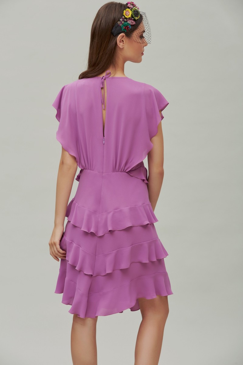 Oky Coky VESTIDO CUATRO VOLANTES GASA