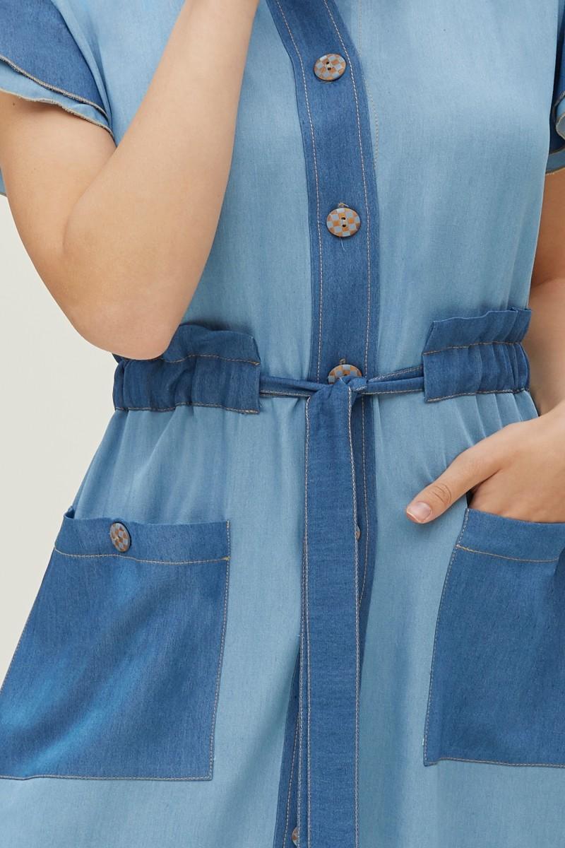 Oky Coky VESTIDO CUELLO MAO TENCEL