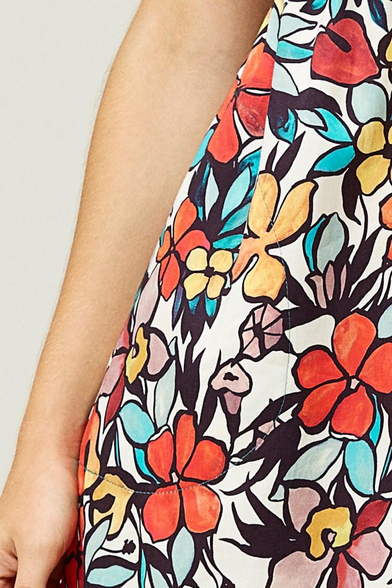 Oky Coky VESTIDO CUELLO SOLAPA-ALGODÓN ESTAMPADO