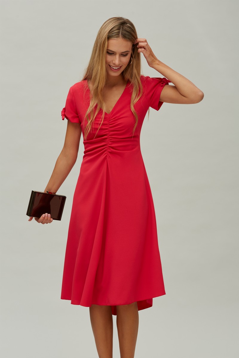 oky coky VESTIDO DRAPEADO CREPÉ