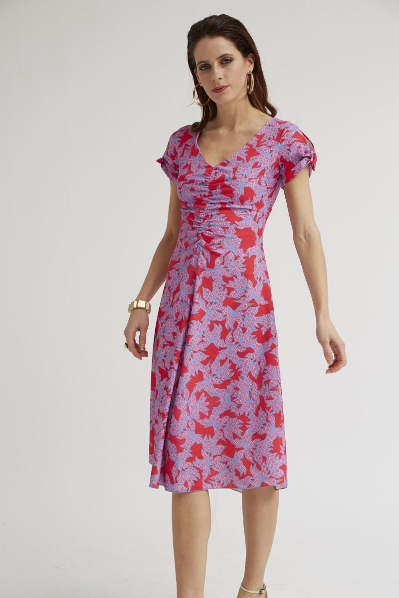 Oky Coky VESTIDO DRAPEADO ESTAMPADO FLORAL