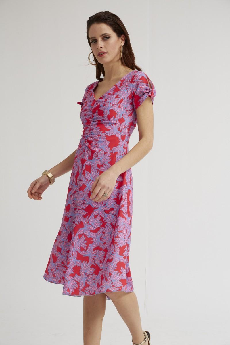 oky coky VESTIDO DRAPEADO ESTAMPADO FLORAL