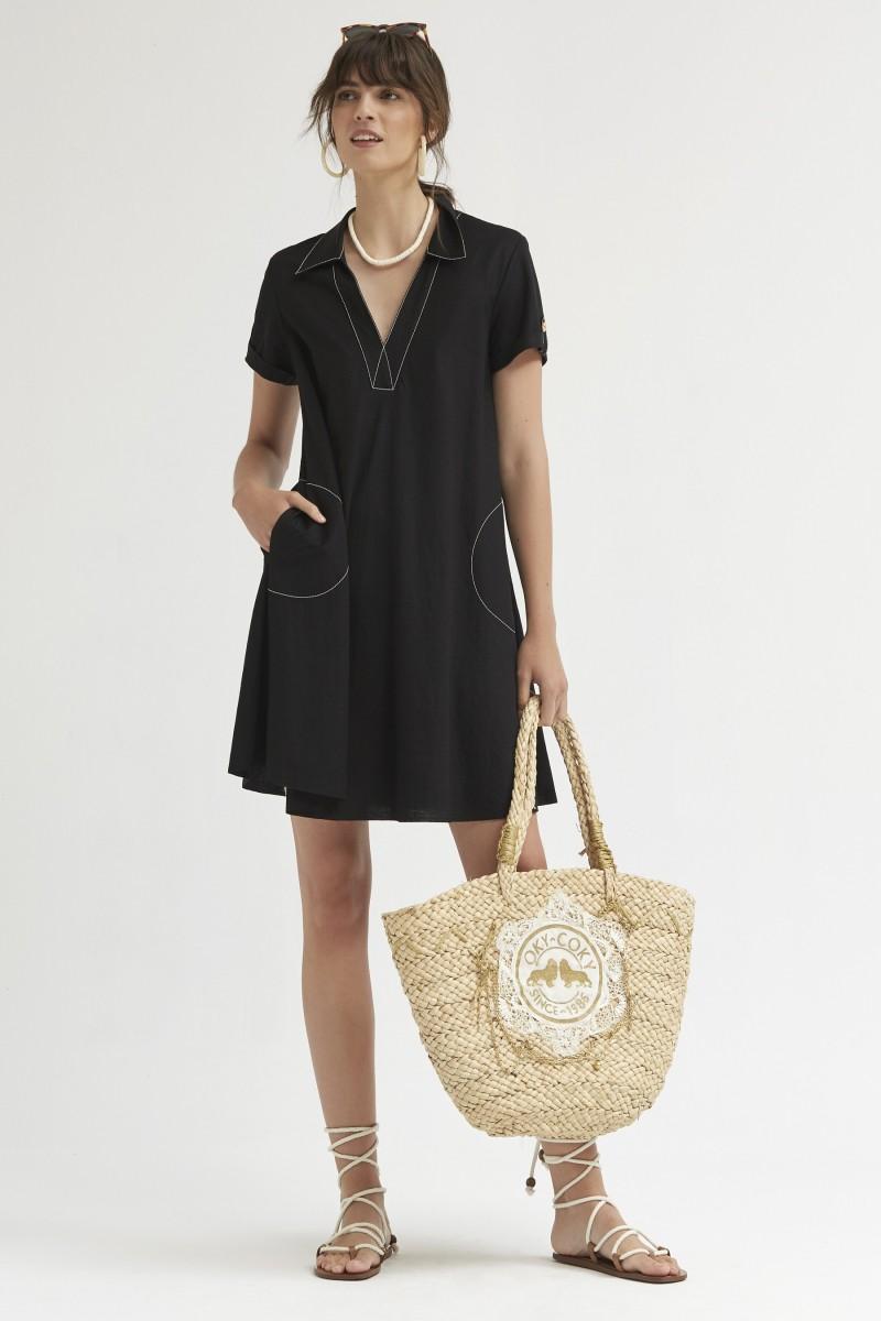 oky coky VESTIDO EVASÉ PUNTO GRANITO