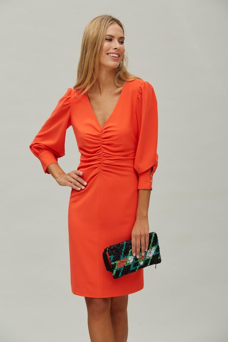 oky coky VESTIDO FRUNCE COSTURA CREPÉ