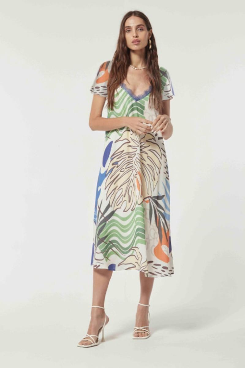 oky coky VESTIDO FRUTA7 CREP MARROCAINE