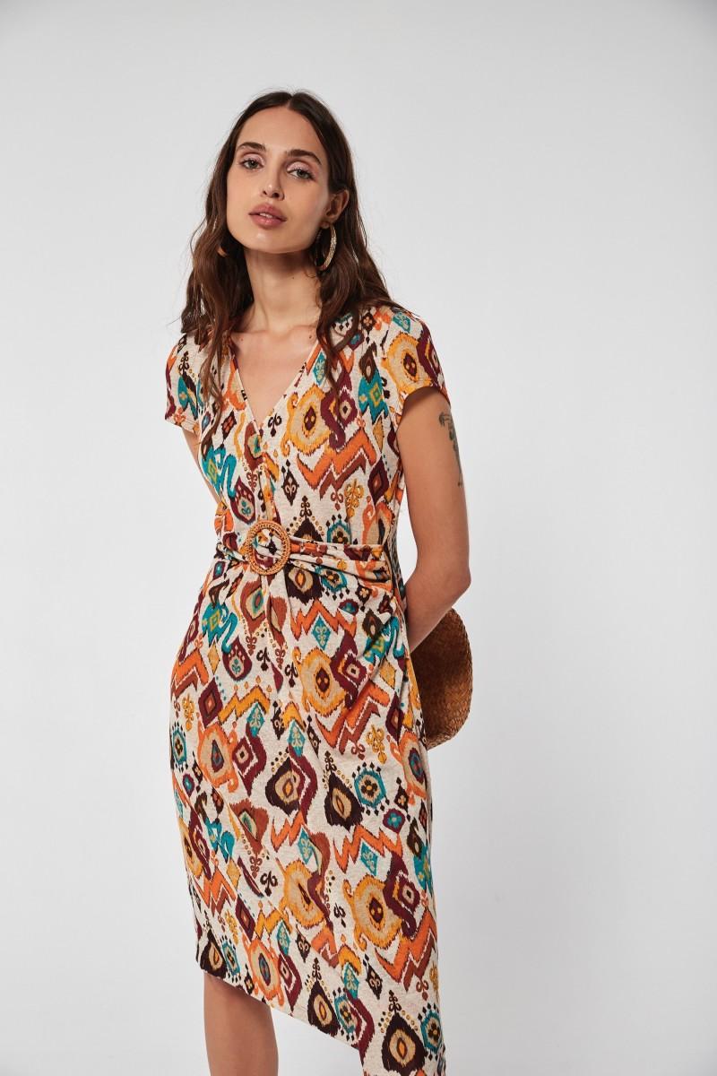 oky coky VESTIDO GALUF ESTAMPADO IKAT