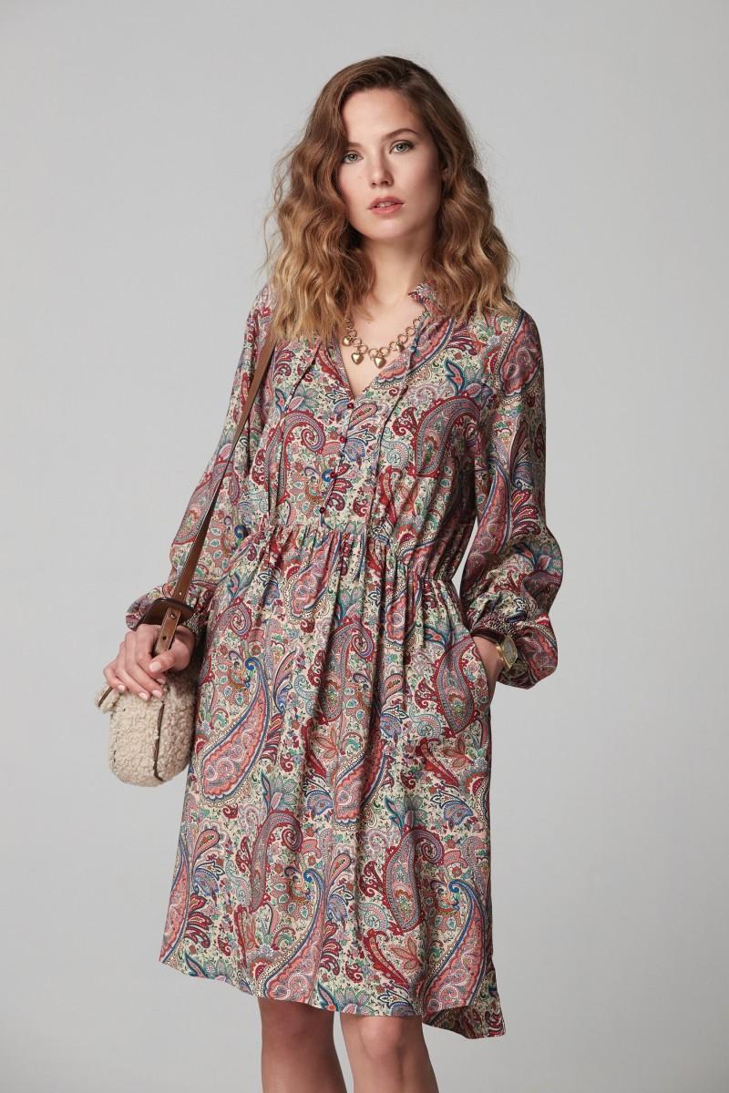 Oky Coky VESTIDO GAONA ESTAMPADO LUREX MULTICOLOR