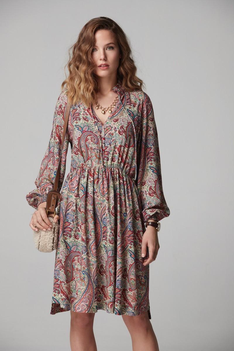 oky coky VESTIDO GAONA ESTAMPADO LUREX MULTICOLOR