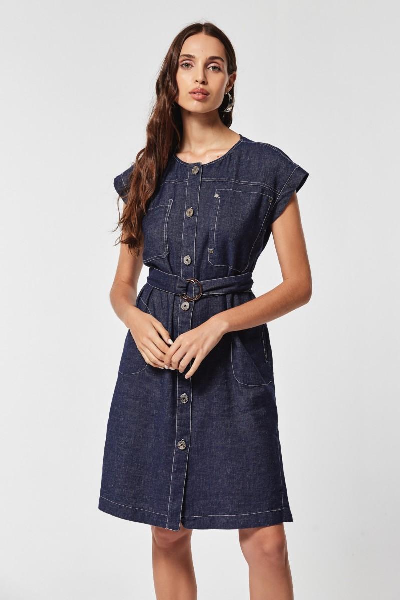 Oky Coky VESTIDO GUFY LINO ASPECTO JEANS