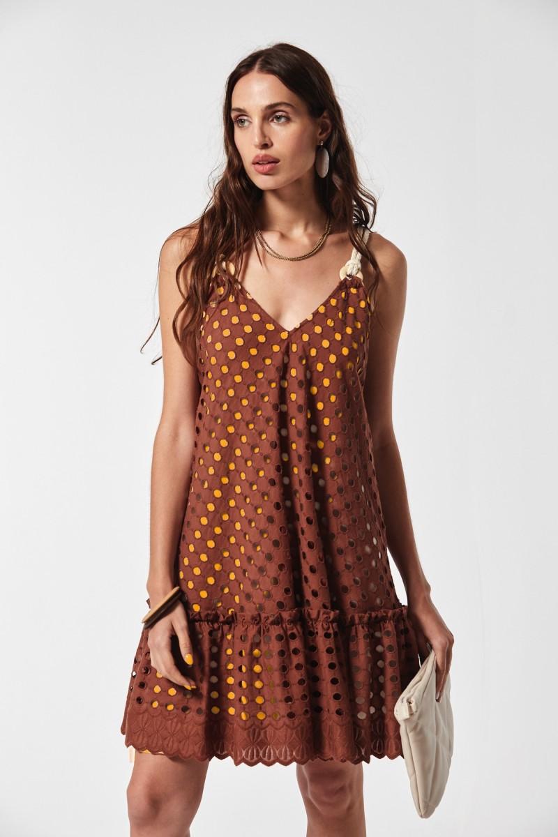 oky coky VESTIDO HUELVA VOILE BORDADO