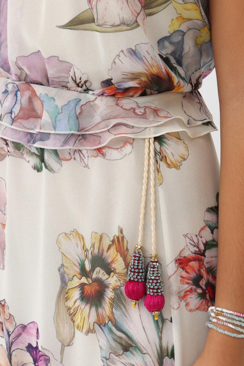 Oky Coky VESTIDO LARGO ROCO GASA ESTAMPADA