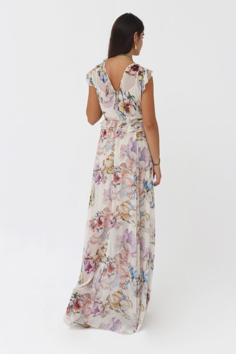 Oky Coky VESTIDO LARGO ROCO GASA ESTAMPADA