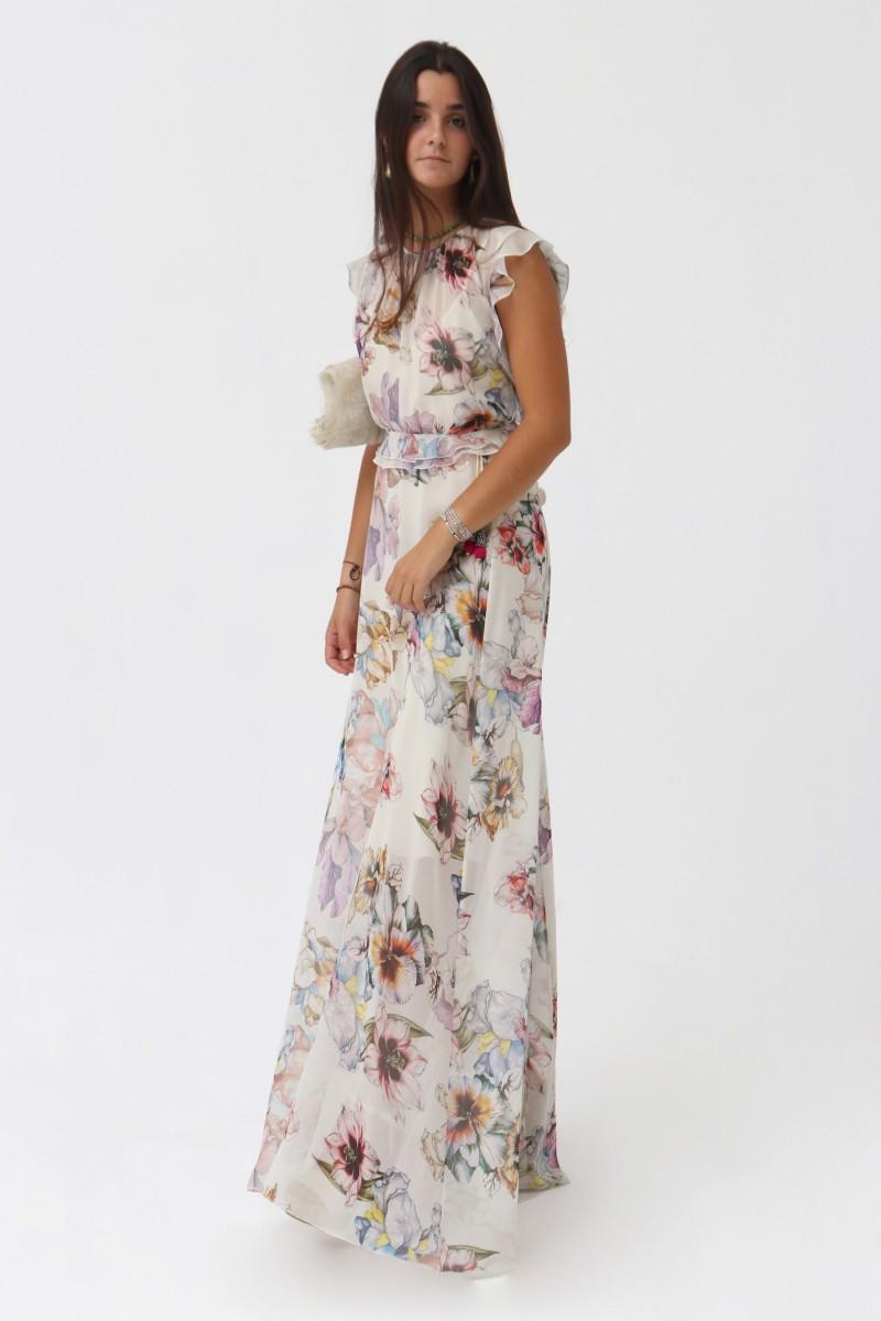 oky coky VESTIDO LARGO ROCO GASA ESTAMPADA