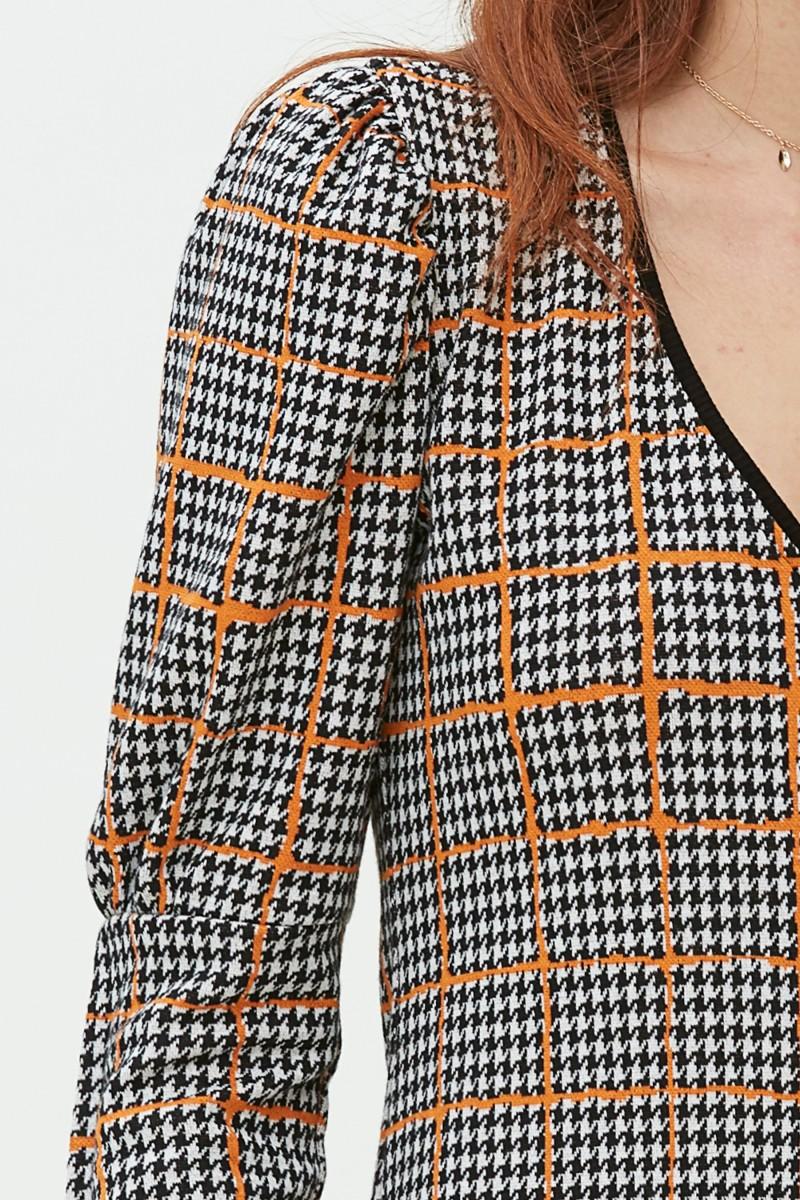 Oky Coky VESTIDO MANGA BOTONES-PUNTO PATA GALLO