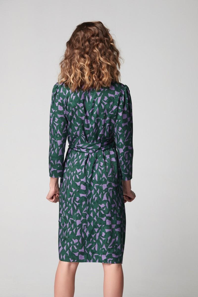 Oky Coky VESTIDO MEZUN JACQUARD ESTAMPADO BICOLOR