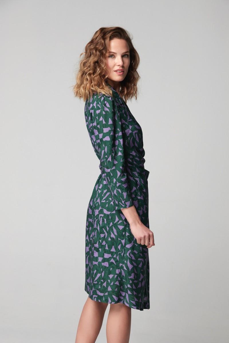 Oky Coky VESTIDO MEZUN JACQUARD ESTAMPADO BICOLOR