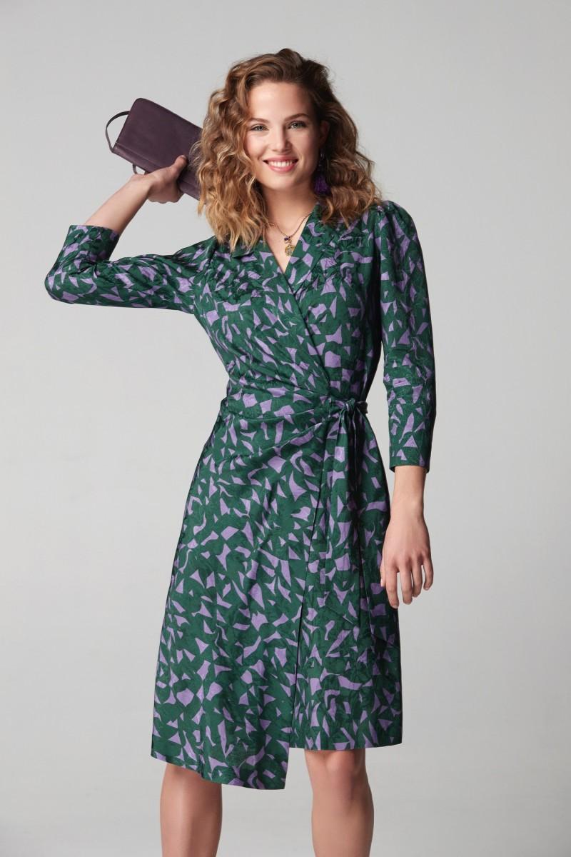 oky coky VESTIDO MEZUN JACQUARD ESTAMPADO BICOLOR